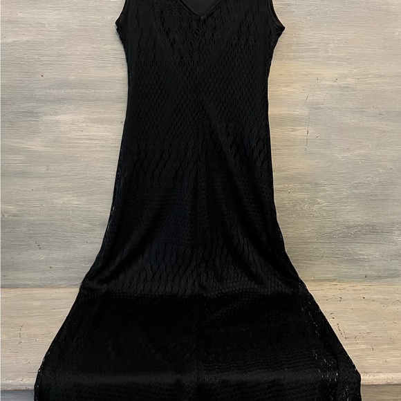 Vintage Breakin Loose Sleeveless Black Lace Full Length Formal Dress Size 5/6 GC - Picture 8 of 8